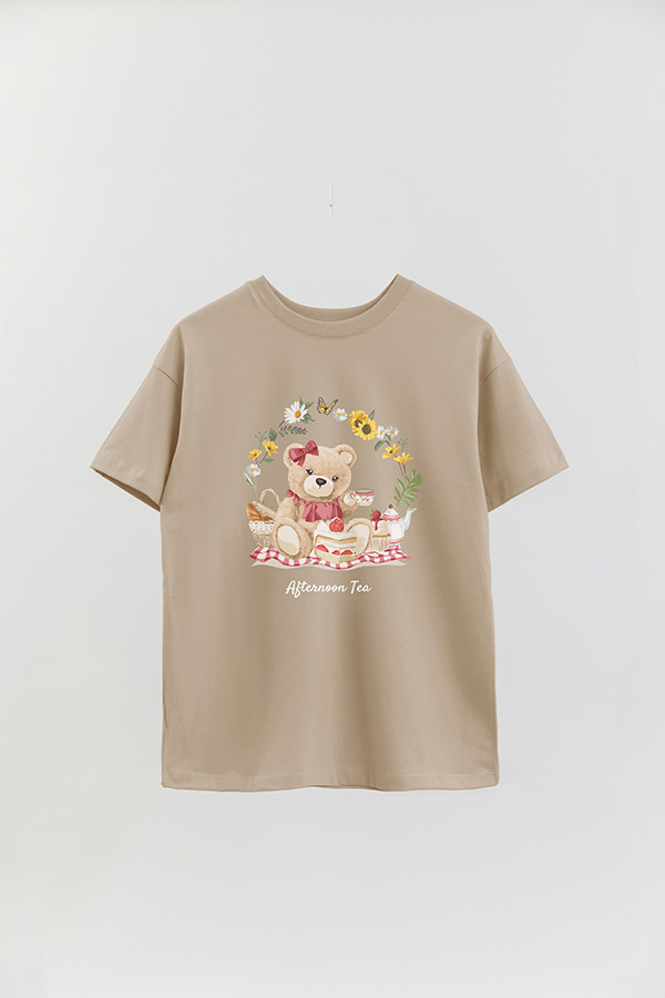 REMERA OVER ESTAMPADA UNISEX TEDDY AFTERNOON