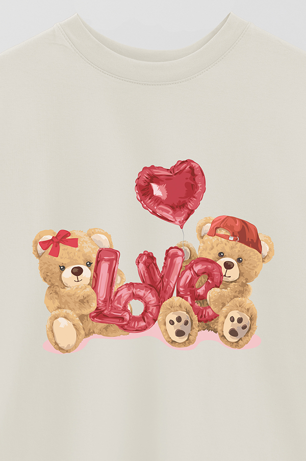 REMERA OVER ESTAMPADA UNISEX TEDDY BALLOON