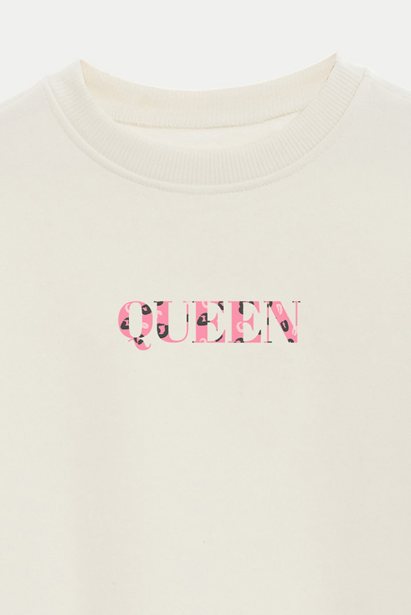 BUZO CROP ESTAMPADO ANIMAL PRINT QUEEN