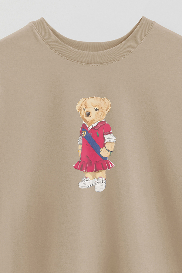REMERA OVER ESTAMPADA UNISEX BEAR PINK DRESS
