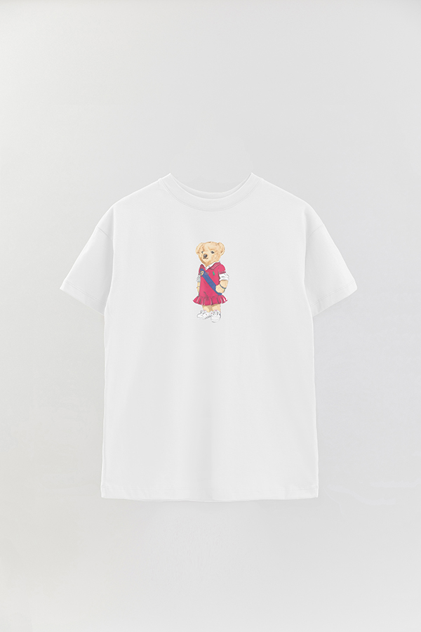 REMERA OVER ESTAMPADA UNISEX BEAR PINK DRESS