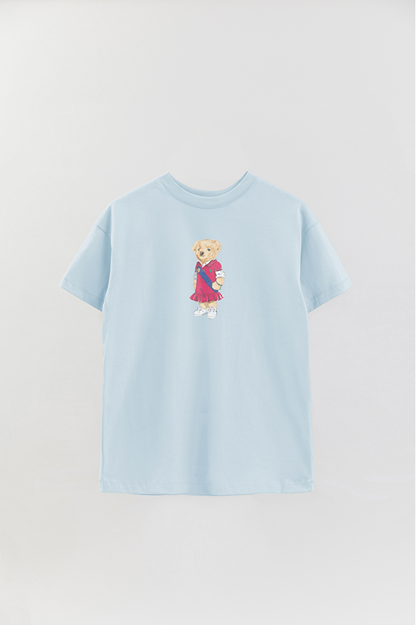 REMERA OVER ESTAMPADA UNISEX BEAR PINK DRESS