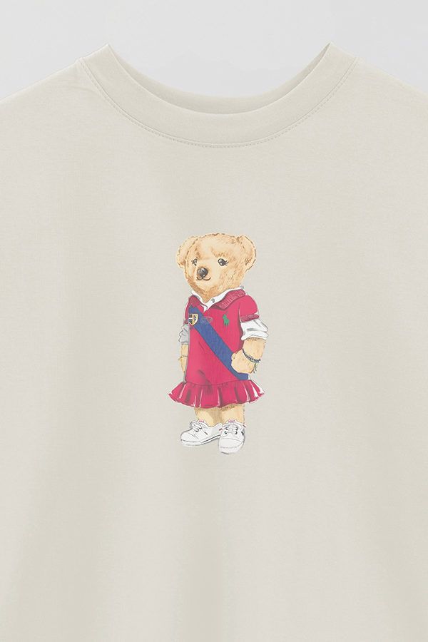 REMERA OVER ESTAMPADA UNISEX BEAR PINK DRESS