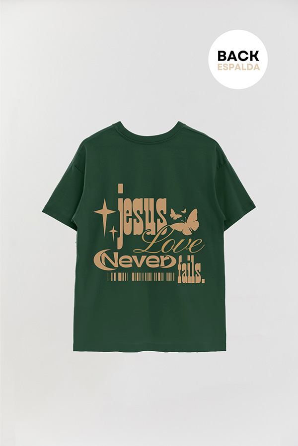 REMERA OVER ESTAMPADA UNISEX ESPALDA JESUS LOVE