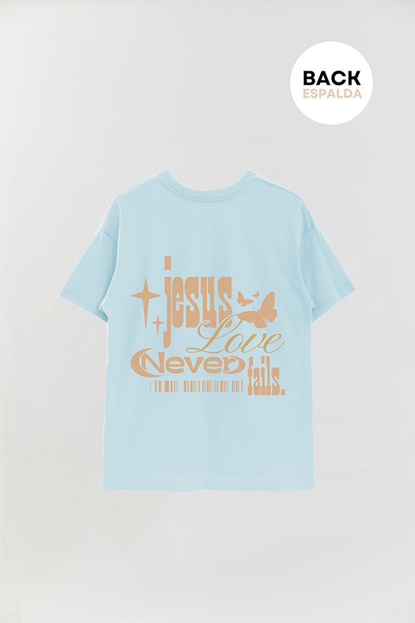 REMERA OVER ESTAMPADA UNISEX ESPALDA JESUS LOVE