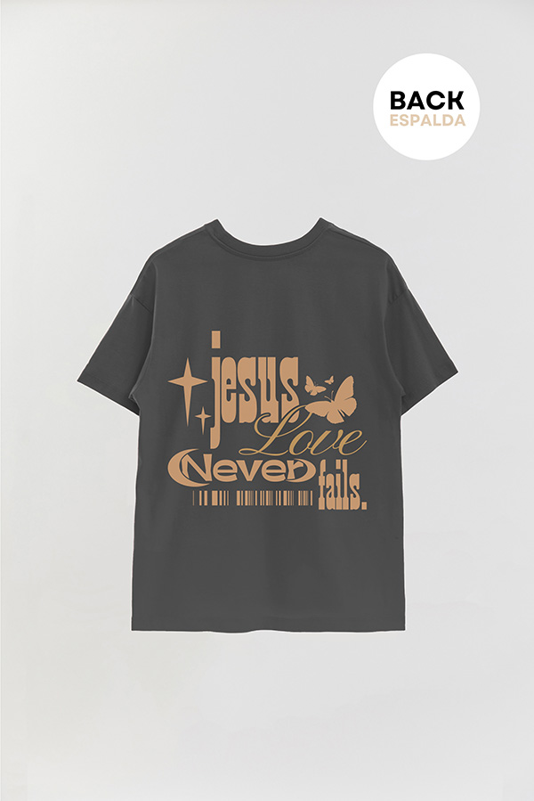 REMERA OVER ESTAMPADA UNISEX ESPALDA JESUS LOVE