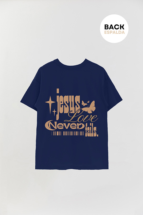 REMERA OVER ESTAMPADA UNISEX ESPALDA JESUS LOVE