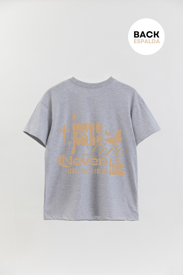 REMERA OVER ESTAMPADA UNISEX ESPALDA JESUS LOVE