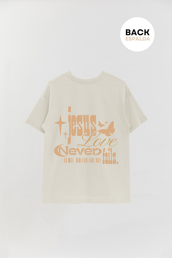 REMERA OVER ESTAMPADA UNISEX ESPALDA JESUS LOVE