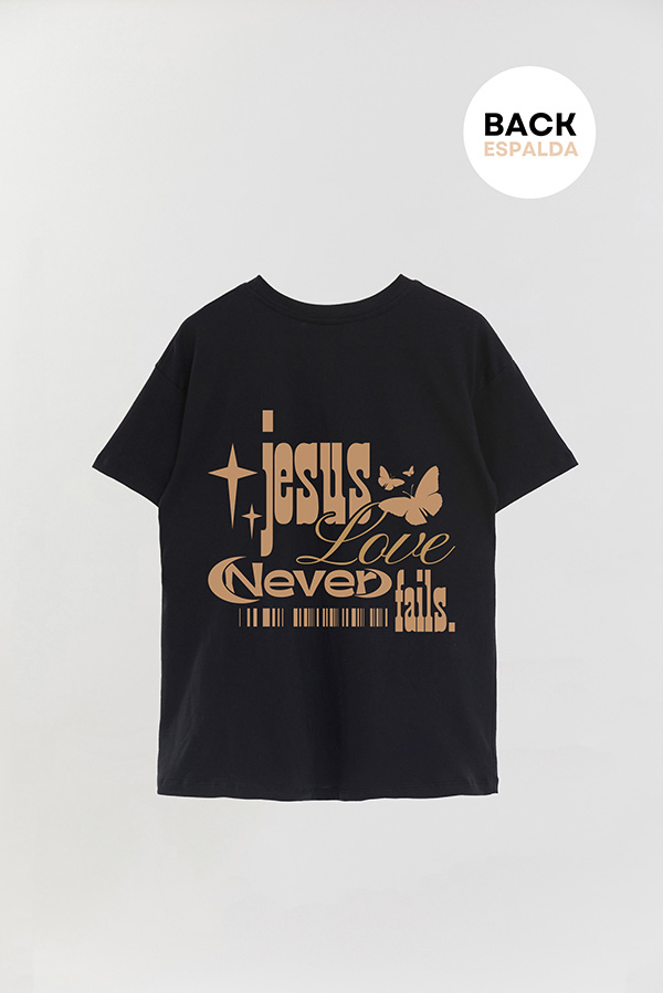REMERA OVER ESTAMPADA UNISEX ESPALDA JESUS LOVE