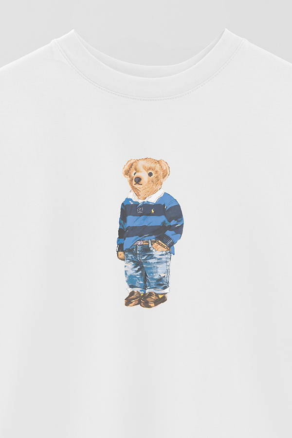 REMERA OVER ESTAMPADA UNISEX BEAR STRIPPED SWEATSHIRT