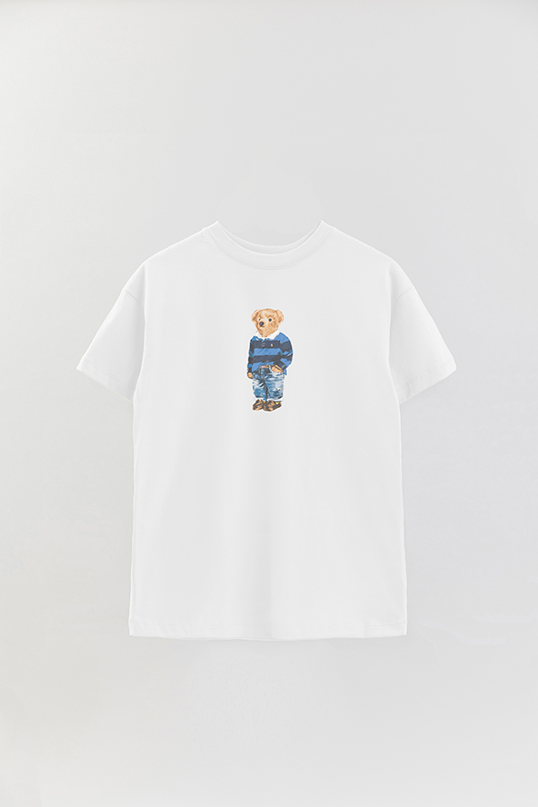 REMERA OVER ESTAMPADA UNISEX BEAR STRIPPED SWEATSHIRT