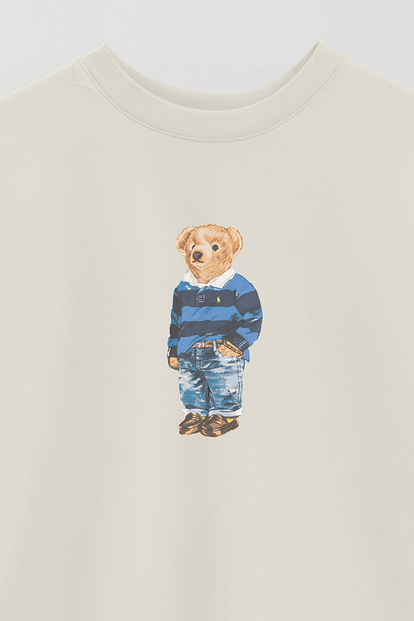 REMERA OVER ESTAMPADA UNISEX BEAR STRIPPED SWEATSHIRT