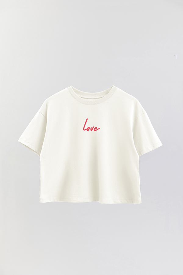 REMERA CROP ESTAMPADA RED LOVE