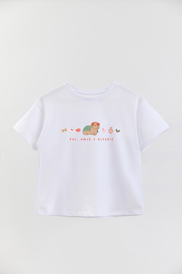 REMERA GIRL OVER DG PAZ Y AMOR