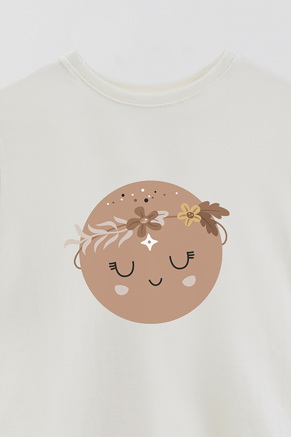 REMERA BASIC GIRL CUTE FRUITS ORANGE