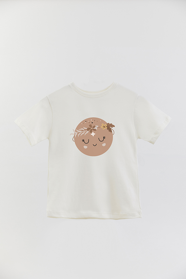 REMERA BASIC GIRL CUTE FRUITS ORANGE