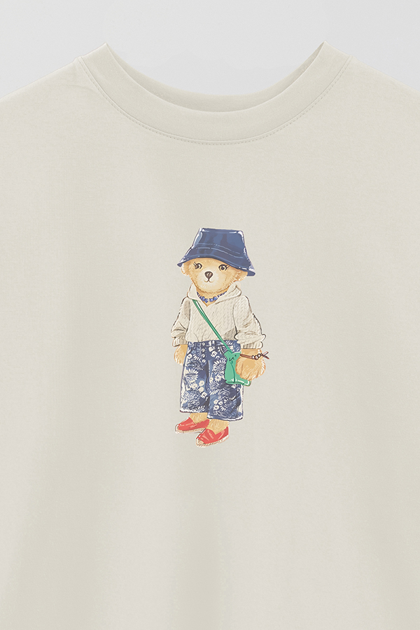 REMERA OVER ESTAMPADA UNISEX BEAR FASHIONABLE