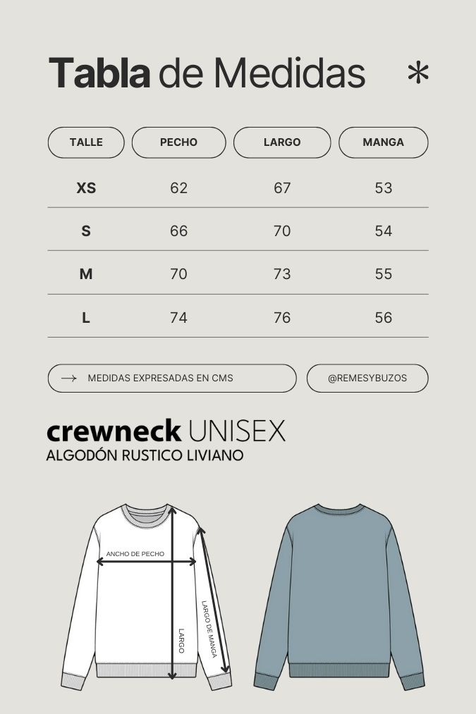 BUZO RÚSTICO CREWNECK CON LOGO