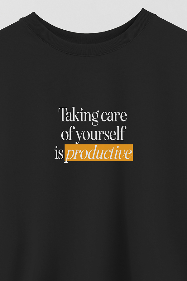 REMERA CROP ESTAMPADA TAKING CARE OF YOURSELF