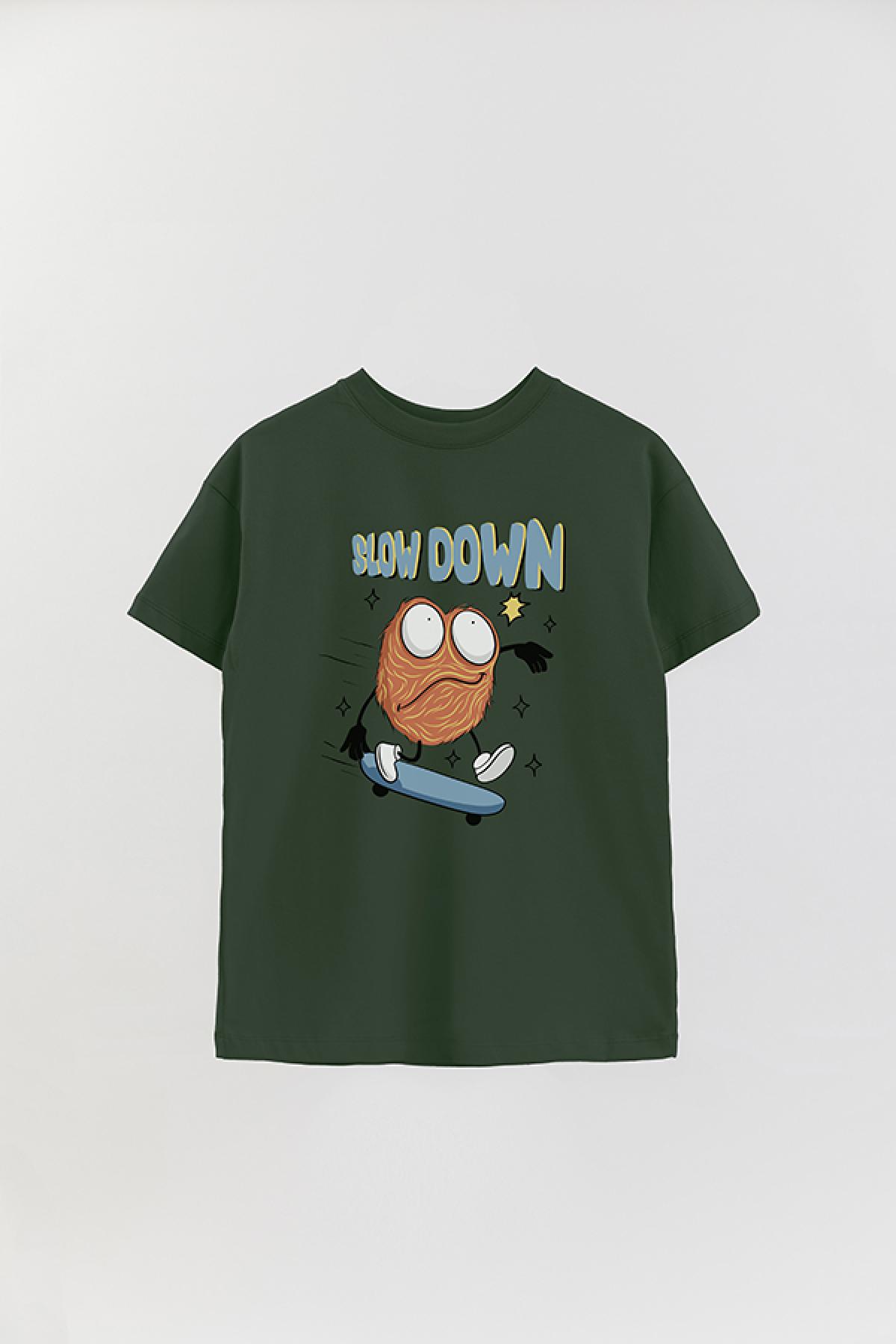 REMERA OVER ESTAMPADA MTOON SLOW DOWN