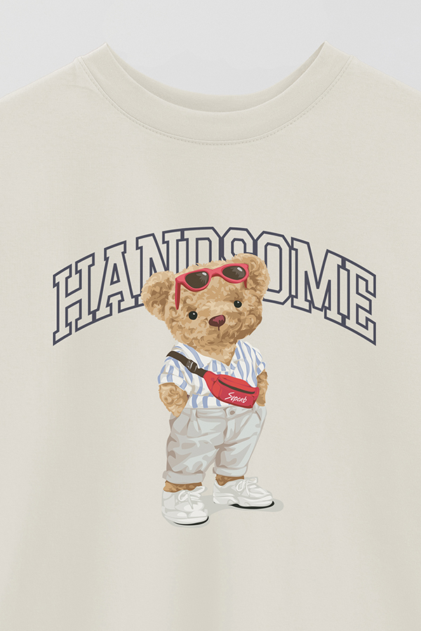 REMERA OVER ESTAMPADA UNISEX TEDDY HANDSOME