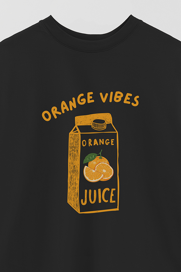 REMERA OVER ESTAMPADA ORANGE VIBES