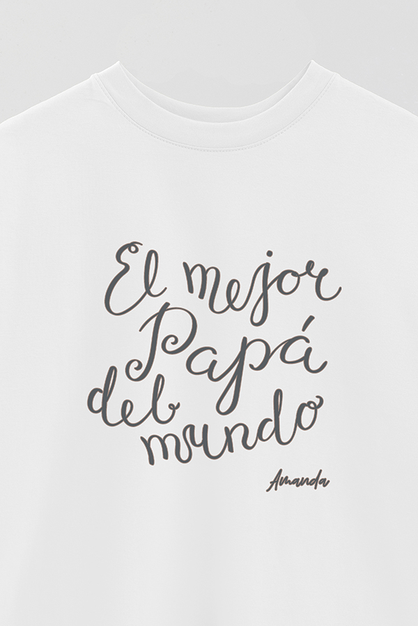 REMERA OVER ESTAMPADA DDP PERSONALIZADO EL MEJOR PAPA