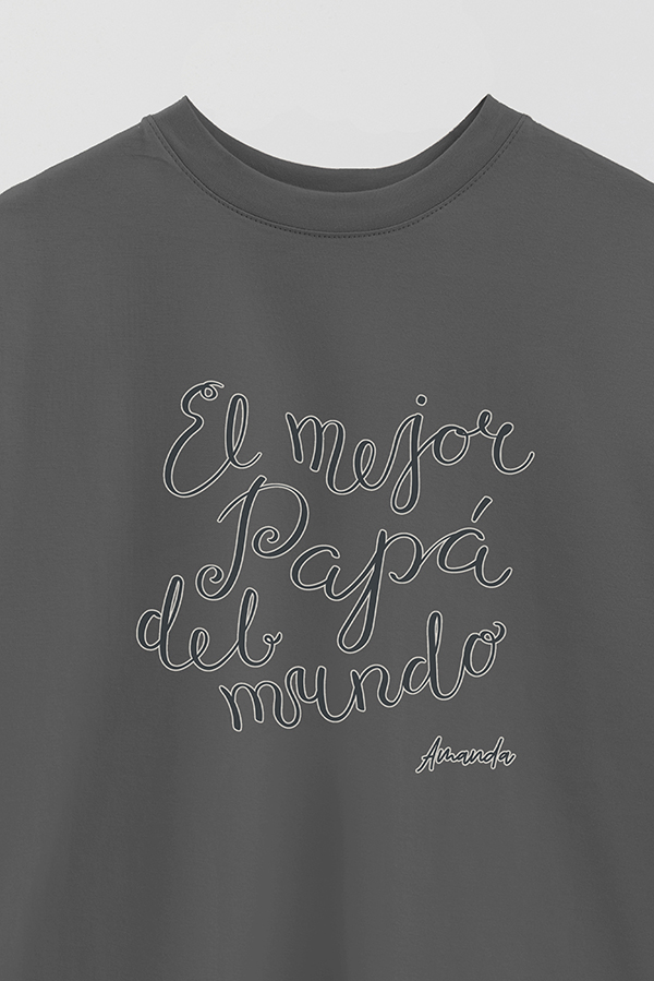 REMERA OVER ESTAMPADA DDP PERSONALIZADO EL MEJOR PAPA