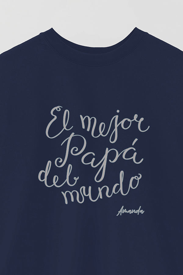 REMERA OVER ESTAMPADA DDP PERSONALIZADO EL MEJOR PAPA
