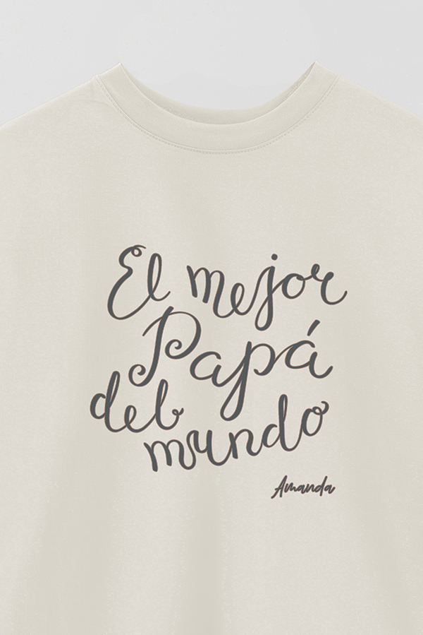 REMERA OVER ESTAMPADA DDP PERSONALIZADO EL MEJOR PAPA
