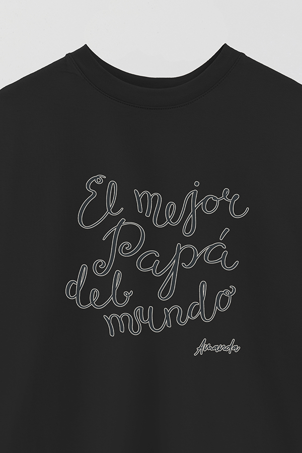 REMERA OVER ESTAMPADA DDP PERSONALIZADO EL MEJOR PAPA