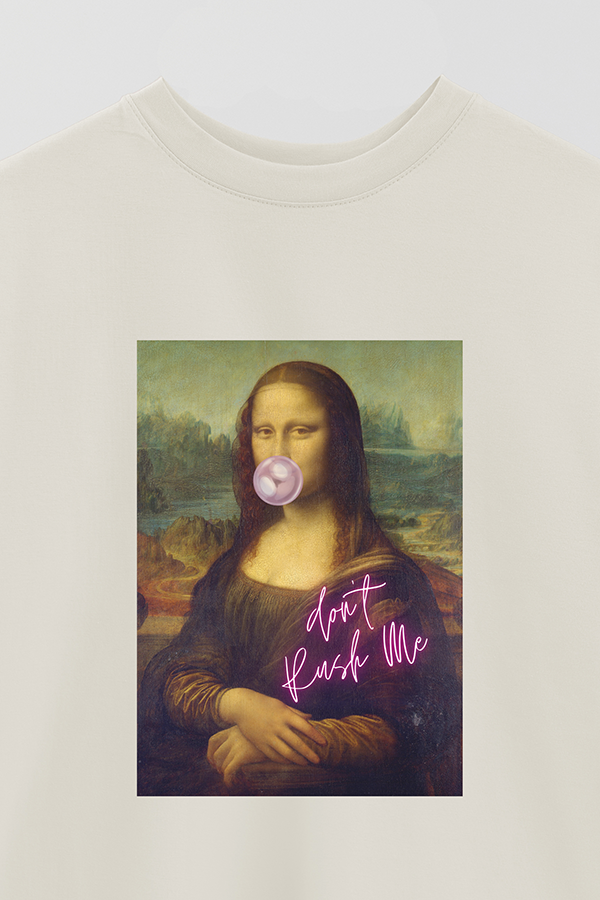 REMERA OVER ESTAMPADA ART COLLECTION 22 DON'T RUSH ME