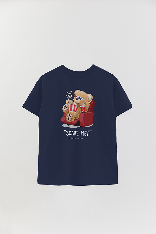 REMERA OVER ESTAMPADA UNISEX TEDDY SCARE ME