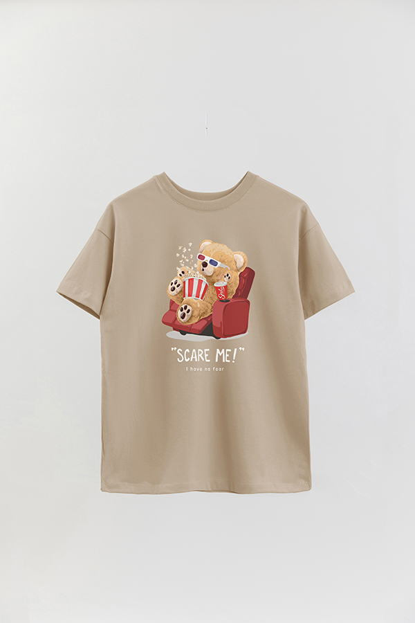 REMERA OVER ESTAMPADA UNISEX TEDDY SCARE ME