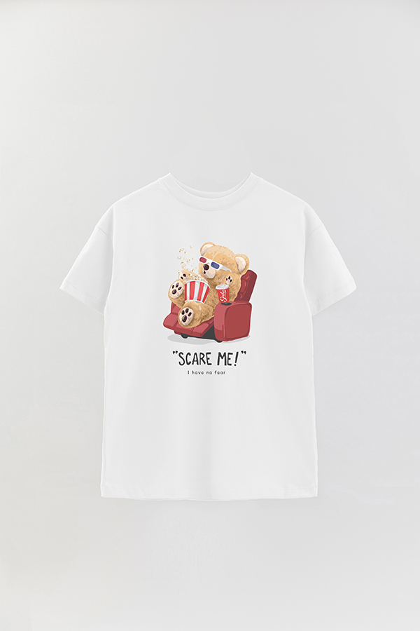 REMERA OVER ESTAMPADA UNISEX TEDDY SCARE ME
