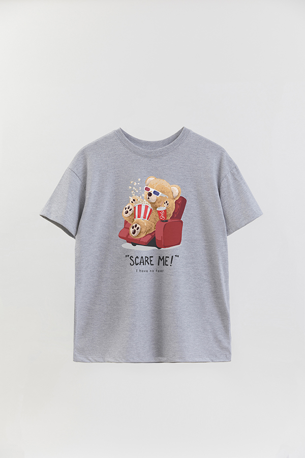 REMERA OVER ESTAMPADA UNISEX TEDDY SCARE ME