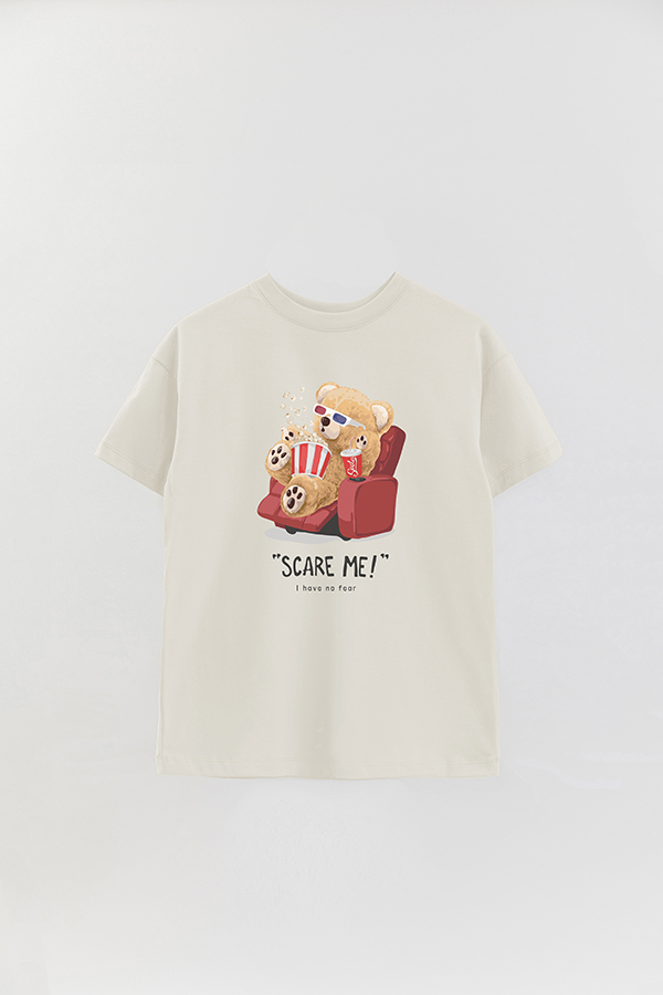 REMERA OVER ESTAMPADA UNISEX TEDDY SCARE ME