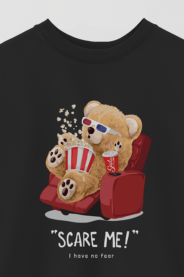 REMERA OVER ESTAMPADA UNISEX TEDDY SCARE ME