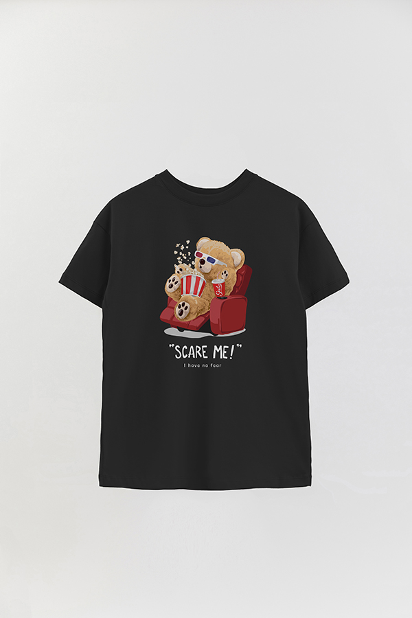 REMERA OVER ESTAMPADA UNISEX TEDDY SCARE ME