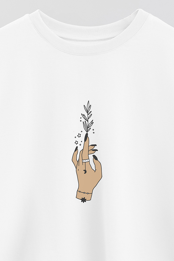 REMERA CROP ESTAMPADA HAND 2