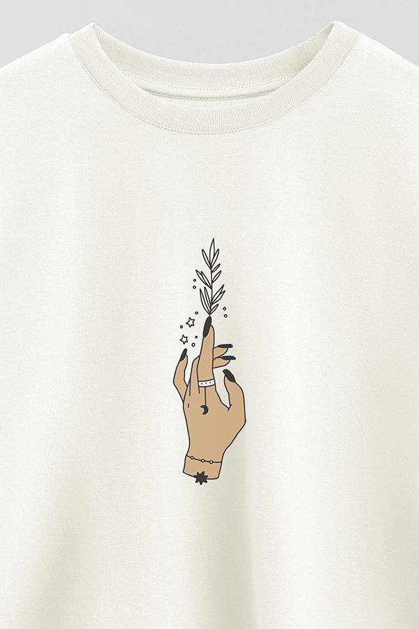 REMERA CROP ESTAMPADA HAND 2