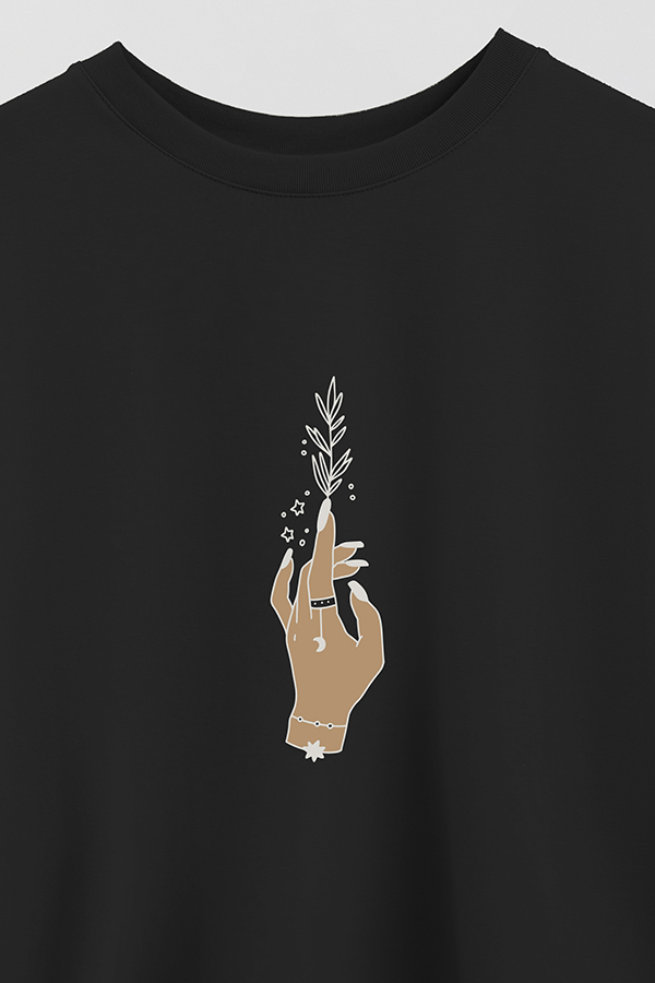 REMERA CROP ESTAMPADA HAND 2