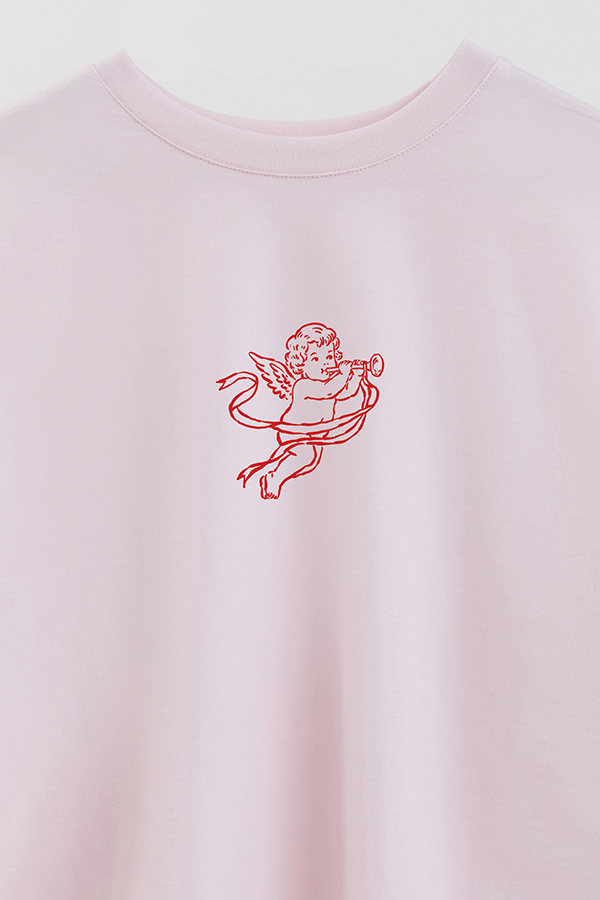 REMERA CROP ESTAMPADA VALENTINE CUPID
