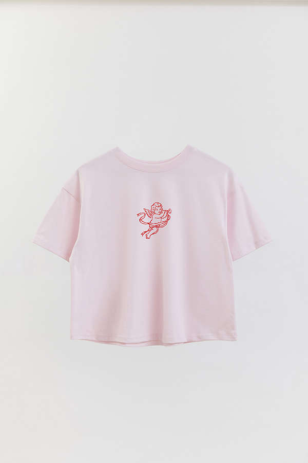 REMERA CROP ESTAMPADA VALENTINE CUPID