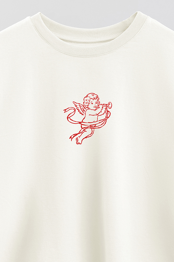 REMERA CROP ESTAMPADA VALENTINE CUPID