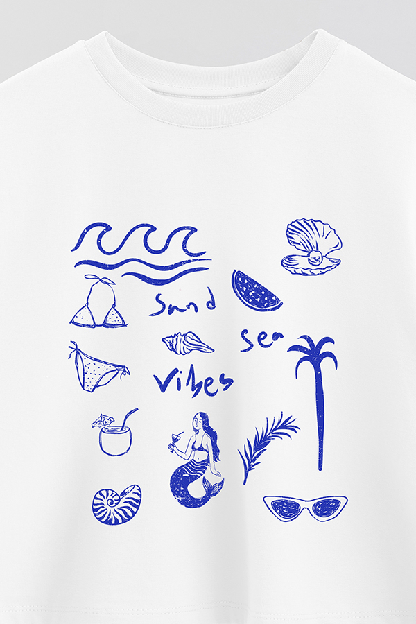 REMERA CROP ESTAMPADA SAN SEA VIBES