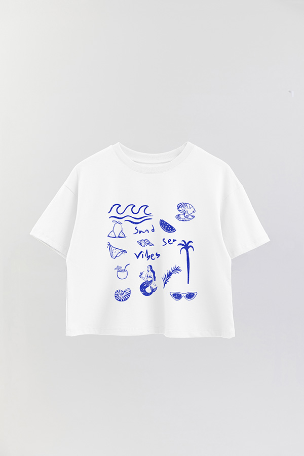 REMERA CROP ESTAMPADA SAN SEA VIBES