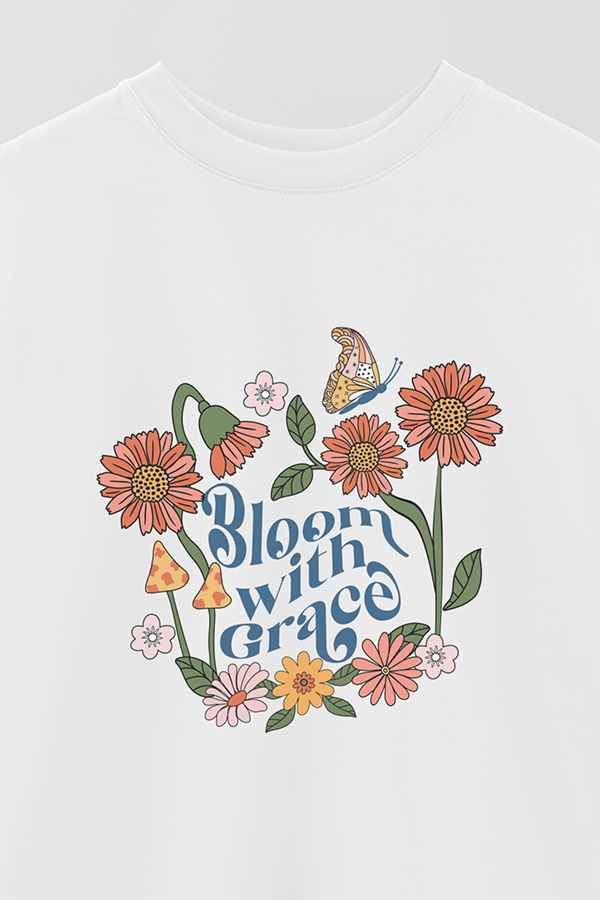 REMERA OVER ESTAMPADA BH2 BLOOM WITH GRACE