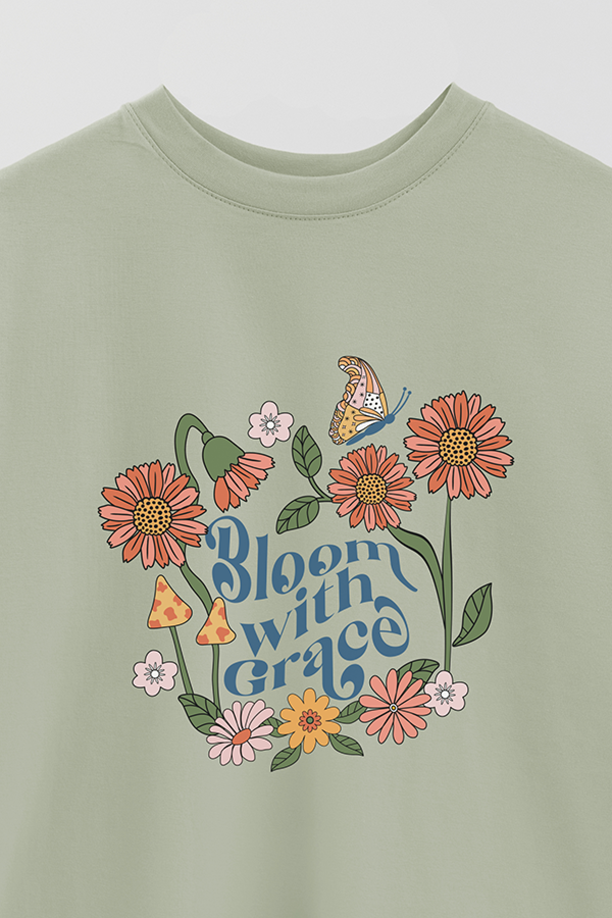 REMERA OVER ESTAMPADA BH2 BLOOM WITH GRACE